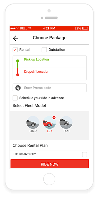 Taximobility passenger application