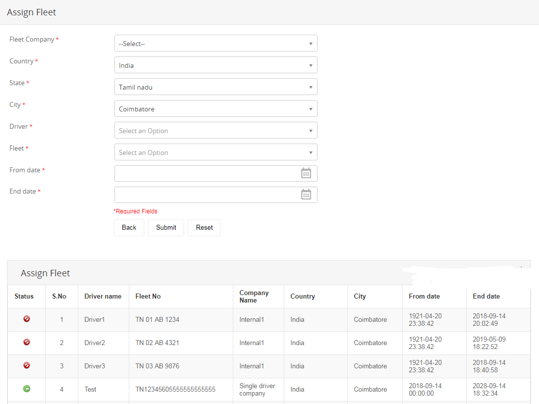 Manage assigned fleets